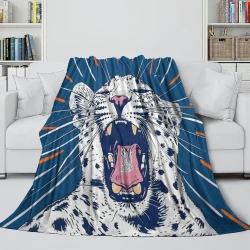 Leopard 3D Printed Fleece Throw Blanket Soft Cozy Blanket for Couch Sofa Bed Office