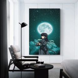 Tueur de démons: Demon Slayer Peinture sur toile sans cadre, impressions posters art mural pour déco maison chambre bureau