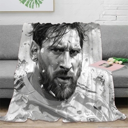Lionel Messi Plaid en Polaire Imprimé 3D Couverture Douce Confortable pour Canapé Lit Bureau