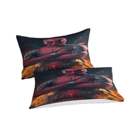 Deadpool Marvel Copripiumino Stampato 3D Morbido 3 Pezzi Biancheria da Letto per Ragazzi Ragazze