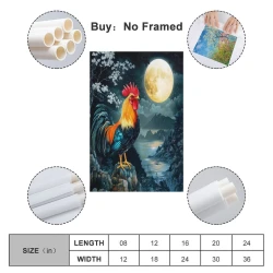 Coq Peinture sur toile sans cadre, impressions posters art mural pour déco maison chambre bureau