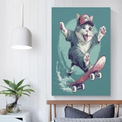 Chat Peinture sur toile sans cadre, impressions posters art mural pour déco maison chambre bureau