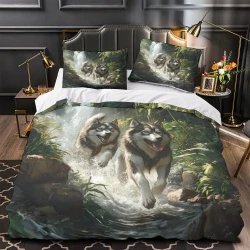Alaskan Housse de Couette Imprimée 3D Douce 3 Pièces Literie Garçons Filles