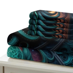 Mythe de l'horreur Cthulhu Housse de Couette Imprimée 3D Douce 3 Pièces Literie Garçons Filles