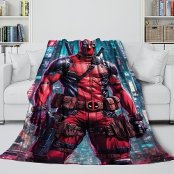 Marvel Deadpool Plaid en Polaire Imprimé 3D Couverture Douce Confortable pour Canapé Lit Bureau
