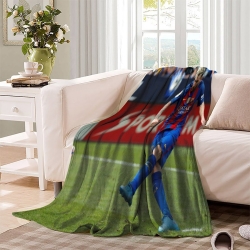 Lionel Messi Plaid en Polaire Imprimé 3D Couverture Douce Confortable pour Canapé Lit Bureau