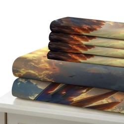 Aigle Housse de Couette Imprimée 3D Douce 3 Pièces Literie Garçons Filles