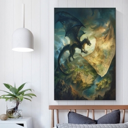 Dragon Peinture sur toile sans cadre, impressions posters art mural pour déco maison chambre bureau