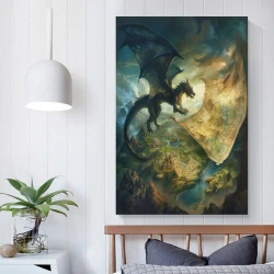 Drago Pittura su tela senza cornice, stampe di poster arte murale per arredo casa camera ufficio