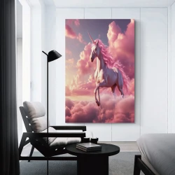 Licorne Peinture sur toile sans cadre, impressions posters art mural pour déco maison chambre bureau