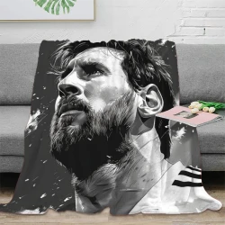 Lionel Messi Coperta in Pile Stampata 3D Morbida e Confortevole per Divano Letto Ufficio