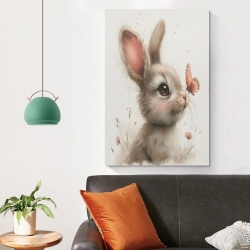 Lapin Petit lapin Peinture sur toile sans cadre, impressions posters art mural pour déco maison chambre bureau