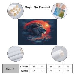 Lion Peinture sur toile sans cadre, impressions posters art mural pour déco maison chambre bureau