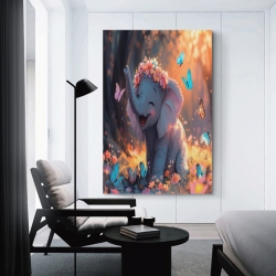 Éléphant Peinture sur toile sans cadre, impressions posters art mural pour déco maison chambre bureau