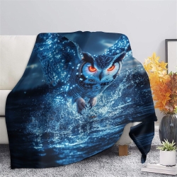 Hibou Plaid en Polaire Imprimé 3D Couverture Douce Confortable pour Canapé Lit Bureau