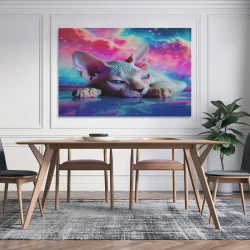 Hairless Chat Peinture sur toile sans cadre, impressions posters art mural pour déco maison chambre bureau