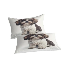 Shih Tzu Housse de Couette Imprimée 3D Douce 3 Pièces Literie Garçons Filles