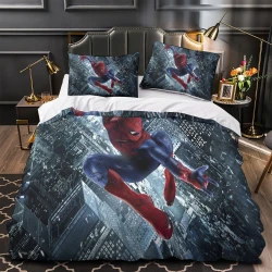 Avengers Spider Man Housse de Couette Imprimée 3D Douce 3 Pièces Literie Garçons Filles