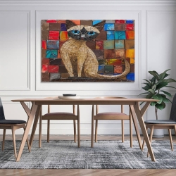 Siamese Chat Peinture sur toile sans cadre, impressions posters art mural pour déco maison chambre bureau