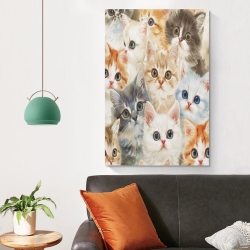 Cute Chat Peinture sur toile sans cadre, impressions posters art mural pour déco maison chambre bureau