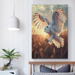 Hibou Peinture sur toile sans cadre, impressions posters art mural pour déco maison chambre bureau