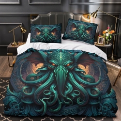 Mythe de l'horreur Cthulhu Housse de Couette Imprimée 3D Douce 3 Pièces Literie Garçons Filles