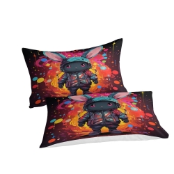 Lapin Housse de Couette Imprimée 3D Douce 3 Pièces Literie Garçons Filles