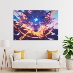 Loup Peinture sur toile sans cadre, impressions posters art mural pour déco maison chambre bureau