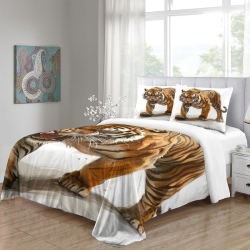 Tigre Housse de Couette Imprimée 3D Douce 3 Pièces Literie Garçons Filles