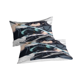 Tueur de démons: Demon Slayer Housse de Couette Imprimée 3D Douce 3 Pièces Literie Garçons Filles
