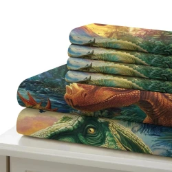 Dinosaure Housse de Couette Imprimée 3D Douce 3 Pièces Literie Garçons Filles