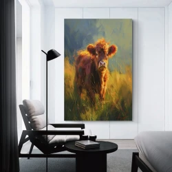 Vache des Highlands Peinture sur toile sans cadre, impressions posters art mural pour déco maison chambre bureau