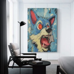 Loup Peinture sur toile sans cadre, impressions posters art mural pour déco maison chambre bureau