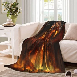 occidental Dragon Plaid en Polaire Imprimé 3D Couverture Douce Confortable pour Canapé Lit Bureau