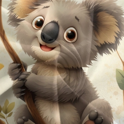 Koala Housse de Couette Imprimée 3D Douce 3 Pièces Literie Garçons Filles
