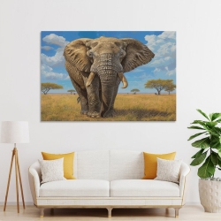 Éléphant Peinture sur toile sans cadre, impressions posters art mural pour déco maison chambre bureau
