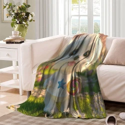 Poodle Chien Plaid en Polaire Imprimé 3D Couverture Douce Confortable pour Canapé Lit Bureau
