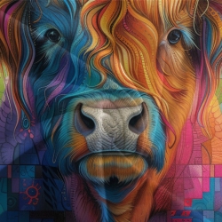 Vache des Highlands Housse de Couette Imprimée 3D Douce 3 Pièces Literie Garçons Filles