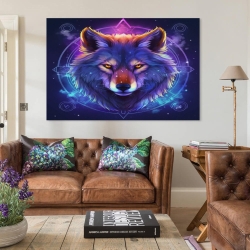 Loup Peinture sur toile sans cadre, impressions posters art mural pour déco maison chambre bureau