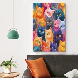 Chat Peinture sur toile sans cadre, impressions posters art mural pour déco maison chambre bureau