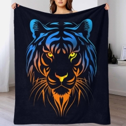 Tigre Plaid en Polaire Imprimé 3D Couverture Douce Confortable pour Canapé Lit Bureau