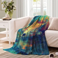 Chien Plaid en Polaire Imprimé 3D Couverture Douce Confortable pour Canapé Lit Bureau