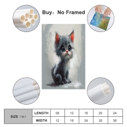 Dwarf Chat Peinture sur toile sans cadre, impressions posters art mural pour déco maison chambre bureau