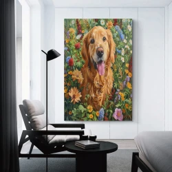 Golden Retriever Peinture sur toile sans cadre, impressions posters art mural pour déco maison chambre bureau