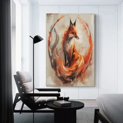 Renard Peinture sur toile sans cadre, impressions posters art mural pour déco maison chambre bureau