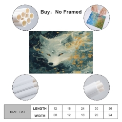 Loup Peinture sur toile sans cadre, impressions posters art mural pour déco maison chambre bureau