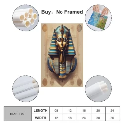 Pharaon égyptien Peinture sur toile sans cadre, impressions posters art mural pour déco maison chambre bureau