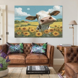 Vache Peinture sur toile sans cadre, impressions posters art mural pour déco maison chambre bureau