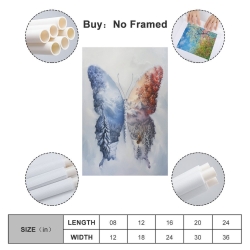 Papillon Peinture sur toile sans cadre, impressions posters art mural pour déco maison chambre bureau