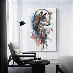 Loup Peinture sur toile sans cadre, impressions posters art mural pour déco maison chambre bureau